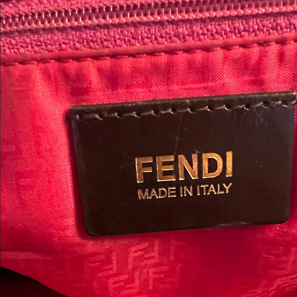 Authentic FENDI Brown/Black Coated Zucca Canvas Tote - Picture 9 of 16